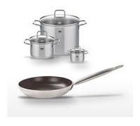 Lot Poêle 24 cm avec revêtement céramique sans PFAS & 3 Faitouts 12/20/26 cm Elo Bistro Line Citrin