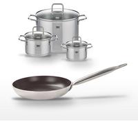 Lot Poêle 24 cm avec revêtement céramique sans PFAS & 3 Faitouts 16/20/26 cm Elo Bistro Line Citrin