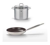 Lot Poêle 24 cm avec revêtement céramique sans PFAS & Faitout 26 cm Elo Bistro Line Citrin Gris|Noir