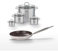 Lot Poêle 24cm avec revêtement céramique sans PFAS & 4 Faitouts 12/16/20/26 cm Elo Bistro Line Citrin