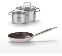 Lot Poêle 24cm céramique sans PFAS et 2 Faitouts 12/14cm Elo Bistro Line Citrin