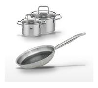 Lot Poêle 24cm Elo Relief Solution & 2 Faitouts 16/20cm Aluminium|Noir