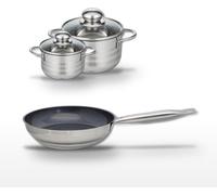 Lot Poêle 24cm et 2 Faitouts 12/16cm Elo Profi Therm Platinum