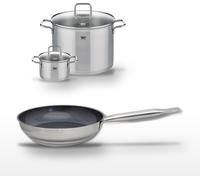 Lot Poêle 24cm et 2 Faitouts 16/26cm Elo Profi Therm Platinum