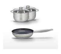 Lot Poêle 24cm & Faitouts 20/24cm Elo Profi Therm Platinum Gris|Noir