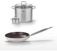 Lot Poêle 28 cm avec revêtement céramique sans PFAS & 2 Faitouts 12/26 cm Elo Bistro Line Citrin
