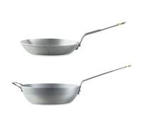 Lot poêle 28 cm et sauteuse paysanne 32 cm acier Minéral B De Buyer