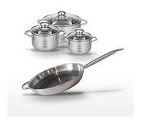 Lot Poêle 32 cm & 3 Faitouts 24/16/14 cm Elo Relief Solution Aluminium