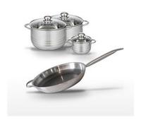 Lot Poêle 32 cm et 3 Faitouts 12/20/24 cm Elo Relief Solution Aluminium