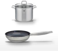 Lot Poêle céramique 28cm & Faitout inox 26cm Elo Profi Therm Platinum