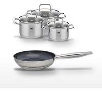 Lot Poêle céramique 28cm Profi Therm Platinum Elo & 3 Faitouts Elo Citrin