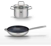 Lot Poêle céramique 32cm et Faitout en inox 12cm Elo Profi Therm Platinum