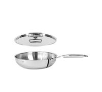 Lot poêle sautoir tout inox Castel'Pro 28 cm et couvercle Cristel