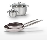 Lot Poêles 24/28cm & Faitouts 12/24cm Elo Bistro Line