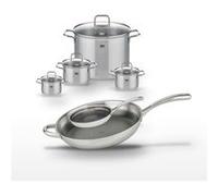 Lot Poêles 24cm & 32cm avec 4 Faitouts Elo Relief Evolution Inox