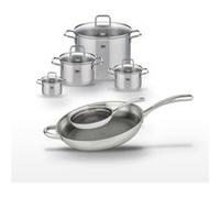 Lot Poêles 32cm & 24cm Elo Relief Evolution avec 4 Faitouts Elo Citrin Inox