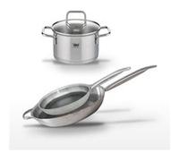 Lot Poêles 32cm & 28cm et Faitout 16cm Elo Relief Solution Aluminium