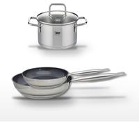 Lot Poêles céramique 28cm et 24cm Elo Profi Therm Platinum avec Faitout 12cm