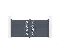 Lot Portail battant et motorisation - Casanoov - SUNNY - 3m H.145cm - Aluminium - Gris anthracite / Motorisation BUNKER B500