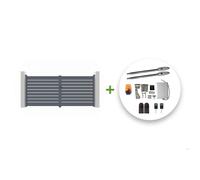 Lot portail battant et motorisation - Casanoov - VOGEL - 3,5m H.178cm - Gris - Aluminium / Motorisation TANKER B250