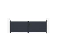 Casanoov Portail battant 3,5m EIGER H.115cm + Portillon 1m EIGER H.115cm aluminium gris