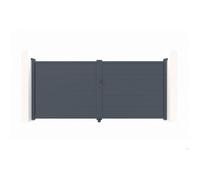 Lot portail battant et portillon - Casanoov - EIGER - 3 5m H.176cm / Portillon 1m H.176 cm - Gris anthracite - Aluminium