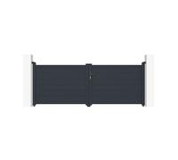 Lot Portail Battant et Portillon - Casanoov - EIGER - 3m H.114cm / Portillon 1m H.114cm - Gris anthracite - Aluminium