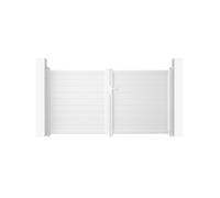 Lot Portail Battant et Portillon - Casanoov - EIGER - 3m H.161cm / Portillon 1m H.161cm - Blanc - Aluminium