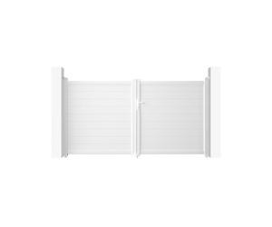 Lot Portail Battant et Portillon - Casanoov - EIGER - 3m H.161cm / Portillon 1m H.161cm - Blanc - Aluminium