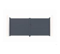 Casanoov Portail battant 3m EIGER H.180cm + Portillon 1m EIGER H.180cm aluminium gris