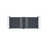 Lot Portail battant et Portillon - Casanoov - GIONA - 3m H.120cm / Portillon 1m H.120cm - Gris anthracite - Aluminium