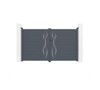 Lot Portail battant et Portillon - Casanoov - LIFE - 3m H.176cm / Portillon 1m H.176cm - Gris Anthracite - Aluminium