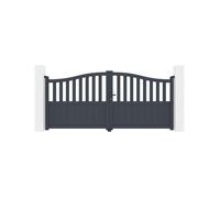 Lot Portail Battant et Portillon - Casanoov - MEIJE - 3m 140cm / Portillon 1m H.140cm - Gris anthracite - Aluminium