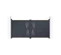 Lot Portail battant et Portillon - Casanoov - VELETA - 3m H.145cm / Portillon 1m H.145cm - Gris Anthracite - Aluminium