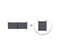 Lot portail battant et portillon - Casanoov - VOGEL - 3,5m H.125cm / Portillon 1m H.125cm - Gris - Aluminium