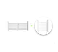 Lot portail battant et portillon - Casanoov - VOGEL - 3m H.125cm / Portillon 1m H.125cm - Blanc - Aluminium