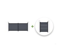 Lot portail battant et portillon - Casanoov - VOGEL - 3m H.125cm / Portillon 1m H.125cm - Gris - Aluminium