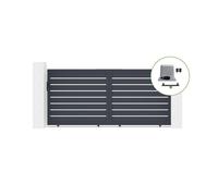 Lot portail coulissant et motorisation - Casanoov - VOGEL - 3,5m H.163cm - Gris - Aluminium / Motorisation RANGER C300