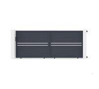 Lot Portail coulissant et Portillon - Casanoov - CIMONE - 4m H.162cm / Portillon 1m H.162cm - Gris Anthracite - Aluminium