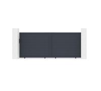Lot portail coulissant et portillon - Casanoov - EIGER - 3,5m H.163cm / Portillon 1m H.163cm - Gris anthracite - Aluminium