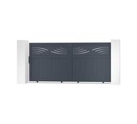 Lot Portail coulissant et Portillon - Casanoov - HALTI - 3m H.145cm / Portillon 1m H.145cm - Aluminium - Gris anthracite