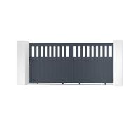 Lot Portail coulissant et Portillon - Casanoov - SANTIS - 3m H.145cm / Portillon 1m H.145cm - Gris Anthracite - Aluminium
