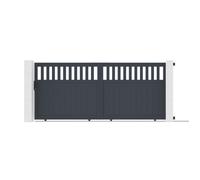 Lot Portail coulissant et Portillon - Casanoov - SANTIS - 3m H.162cm / Portillon 1m H.162cm - Gris Anthracite - Aluminium