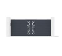 Lot Portail coulissant et portillon - Casanoov - SUNNY - 4m H.163cm / Portillon - 1m H.163cm - Aluminium - Gris anthracite