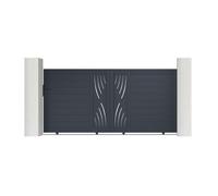 Casanoov Portail coulissant 3,5m VELETA H.140cm + Portillon 1m VELETA H.140cm aluminium g