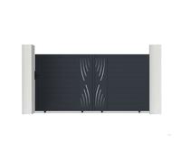 Lot Portail coulissant et Portillon - Casanoov - VELETA - 3 5m H.178cm / Portillon 1m H.178cm - Gris Anthracite - Aluminium