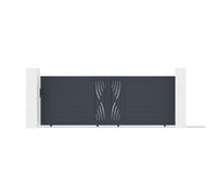 Lot Portail Coulissant et Portillon - Casanoov - VELETA - 4m H.147cm / Portillon 1m H.147cm - Gris Anthracite - Aluminium