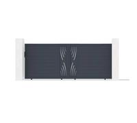 Lot Portail coulissant et Portillon - Casanoov - VELETA - 4m H.163cm / Portillon 1m H.163cm - Gris Anthracite - Aluminium