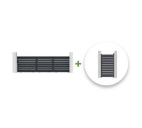Lot portail coulissant et portillon - Casanoov - VOGEL - 5m H.145cm / Portillon 1m H.145cm - Gris - Aluminium
