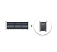 Lot portail coulissant et portillon - Casanoov - VOGEL - 5m H.163cm / Portillon 1m H.163cm - Gris - Aluminium
